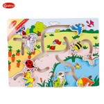 Wooden Farm Animal Jigsaw Puzzle Toy Animal Maze Game Farm Grab Educational Toys Game Home Early Education Cartoon Toy 2018 New