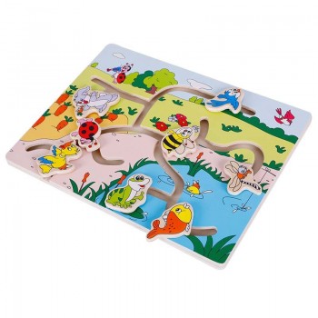 Wooden Farm Animal Jigsaw Puzzle Toy Animal Maze Game Farm Grab Educational Toys Game Home Early Education Cartoon Toy 2018 New