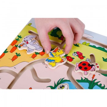 Wooden Farm Animal Jigsaw Puzzle Toy Animal Maze Game Farm Grab Educational Toys Game Home Early Education Cartoon Toy 2018 New