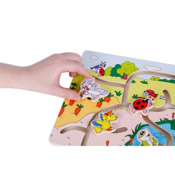 Wooden Farm Animal Jigsaw Puzzle Toy Animal Maze Game Farm Grab Educational Toys Game Home Early Education Cartoon Toy 2018 New