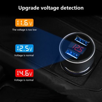 Universal Car Charger USB Vehicle DC12V-24V 5V 3.1A Dual USB Charger 2 Port Power adapter with Voltage display High Quality