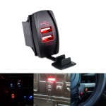 12v-24v 3.1A Dual USB Socket Charger Power Adapter Car Motorcycle USB Cigarette Lighter Adapter Outlet 2 Ports Truck ATV Boat