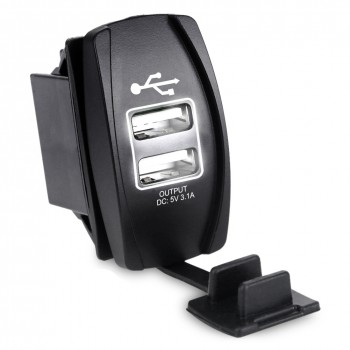 12v-24v 3.1A Dual USB Socket Charger Power Adapter Car Motorcycle USB Cigarette Lighter Adapter Outlet 2 Ports Truck ATV Boat