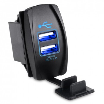 12v-24v 3.1A Dual USB Socket Charger Power Adapter Car Motorcycle USB Cigarette Lighter Adapter Outlet 2 Ports Truck ATV Boat