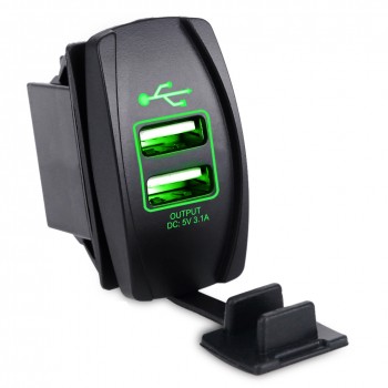 12v-24v 3.1A Dual USB Socket Charger Power Adapter Car Motorcycle USB Cigarette Lighter Adapter Outlet 2 Ports Truck ATV Boat