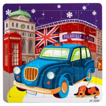 Hot sale Wooden Vehicle Car Puzzle Toys For Children Educational Developmental Baby Kids Training Toy Jigsaw Puzzle Lowest Price