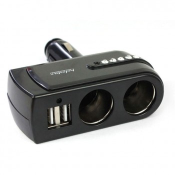 2 USB Charger Supply + Double Sockets Car Cigarette Lighter Extender Splitter Car-styling for cell phone