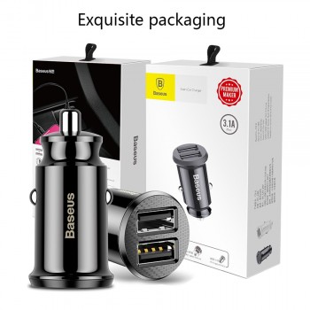 Baseus Mini Dual USB 12V Car Charger 2A Fast Charging 2 Port USB Phone Fast Charger Car USB Socket Charger Adapter Car Accessory