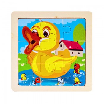 Wooden 3D Puzzle Jigsaw for Children Baby Cartoon Animal/Traffic Puzzles Educational Toy Kids Toy Wood Puzzle Small Size 11*11CM