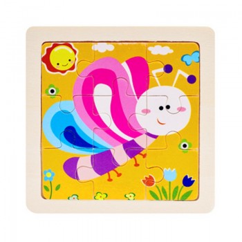 Wooden 3D Puzzle Jigsaw for Children Baby Cartoon Animal/Traffic Puzzles Educational Toy Kids Toy Wood Puzzle Small Size 11*11CM