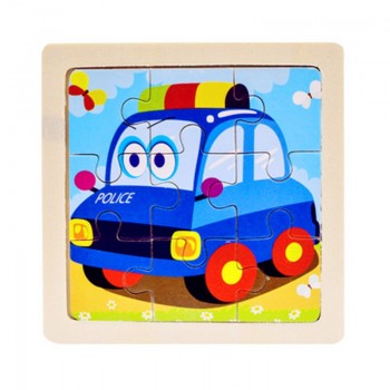 Wooden 3D Puzzle Jigsaw for Children Baby Cartoon Animal/Traffic Puzzles Educational Toy Kids Toy Wood Puzzle Small Size 11*11CM