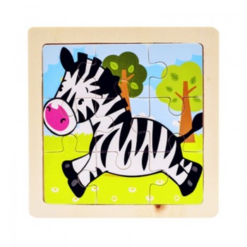 Wooden 3D Puzzle Jigsaw for Children Baby Cartoon Animal/Traffic Puzzles Educational Toy Kids Toy Wood Puzzle Small Size 11*11CM