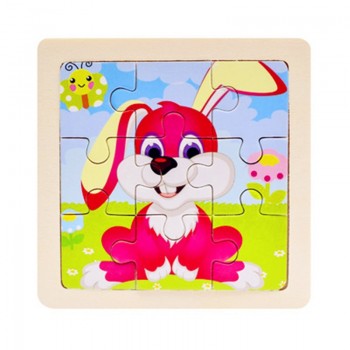 Wooden 3D Puzzle Jigsaw for Children Baby Cartoon Animal/Traffic Puzzles Educational Toy Kids Toy Wood Puzzle Small Size 11*11CM
