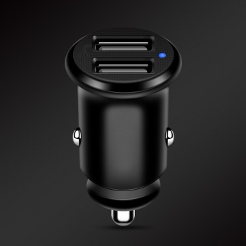Universal Mini Car Dual  USB Socket Charger 5V 2.4A High Quality with Led light power adapter  for car Truck ATV Boat 12-24V