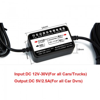E-ACE Transformer For Car Dvrs Voltage 12V To 5V 0.5A-2A Mini Probable Transformers Long 3.5 Meters For Car Video Recorder