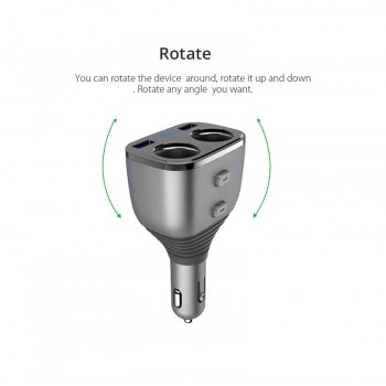VANJEW C28 Car Cigarette Lighter Socket Power Adapter Dual USB Ports Quick Charge Car Charger DC 12/24V 2 Plug Sockets Adapter