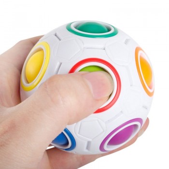 Fashion Adult Kid Ball Magic Cube Toy Plastic Creative Rainbow Football Puzzle Children Learning Educational Fidget Toys  NSV775
