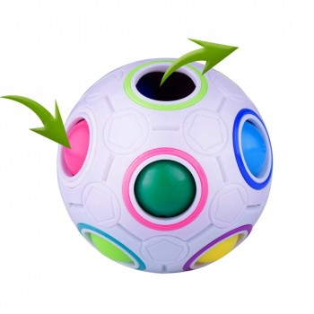 Fashion Adult Kid Ball Magic Cube Toy Plastic Creative Rainbow Football Puzzle Children Learning Educational Fidget Toys  NSV775