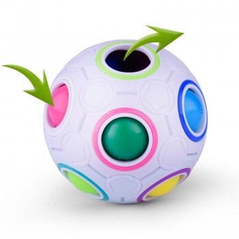 Fashion Adult Kid Ball Magic Cube Toy Plastic Creative Rainbow Football Puzzle Children Learning Educational Fidget Toys  NSV775
