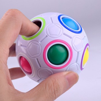 Fashion Adult Kid Ball Magic Cube Toy Plastic Creative Rainbow Football Puzzle Children Learning Educational Fidget Toys  NSV775