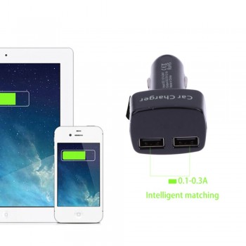 4 in 1 3.1A Dual USB Car-charger Adapter Voltmeter Ammeter Voltage Tester Gauge w/ LED Display for Smart Phone/GPS/MP3/Tablet PC