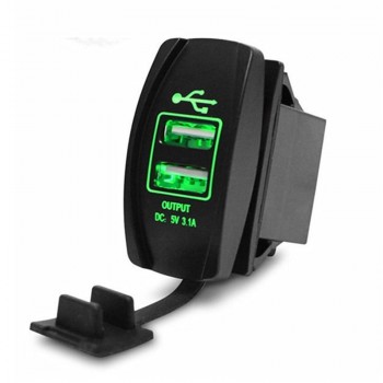 12/24V Dual USB Socket Car Charger Power Adapter 3.1A 5V Output With 4 Color LED Light For All Phone For Toyota/Skoda/VW/Audi