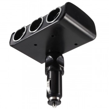 KROAK DC 12V/24V Triple 3 Way Splitter Car Cigarette Lighter Socket Power Adapter Charger