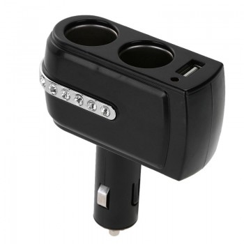 2 Way Car Cigarette Lighter Splitter Socket Plug Folding Automobiles Fast Quick USB Charging Adapter for MP3 Phone GPS 12V 24V