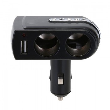 2 Way Car Cigarette Lighter Splitter Socket Plug Folding Automobiles Fast Quick USB Charging Adapter for MP3 Phone GPS 12V 24V