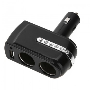 2 Way Car Cigarette Lighter Splitter Socket Plug Folding Automobiles Fast Quick USB Charging Adapter for MP3 Phone GPS 12V 24V