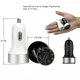 Car Charger 5V 3.1A Quick Charge Dual USB Port LED Display Cigarette Lighter Phone Adapter Car Charger Voltage Detecto