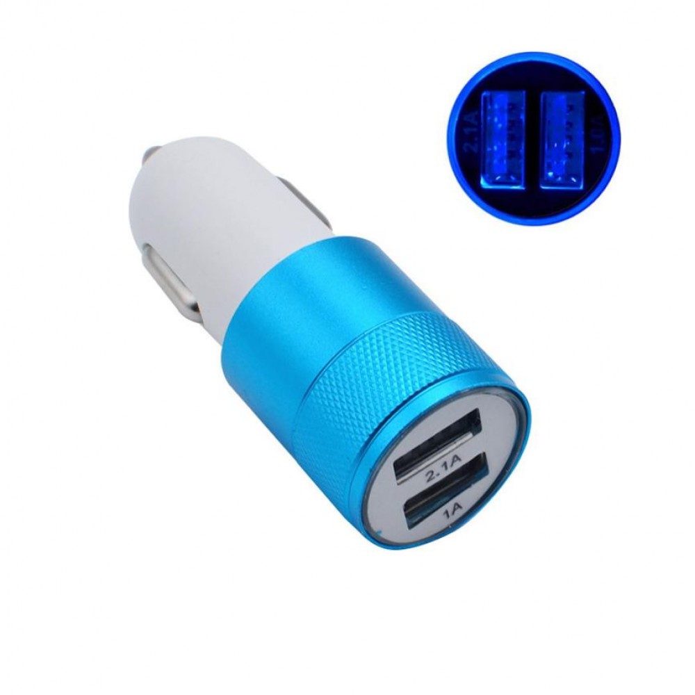 Mini USB Car Charger For Mobile Phone Tablet 2.1A Fast Charger Car-Charger Dual USB Car Phone Charger Adapter Free Shipping