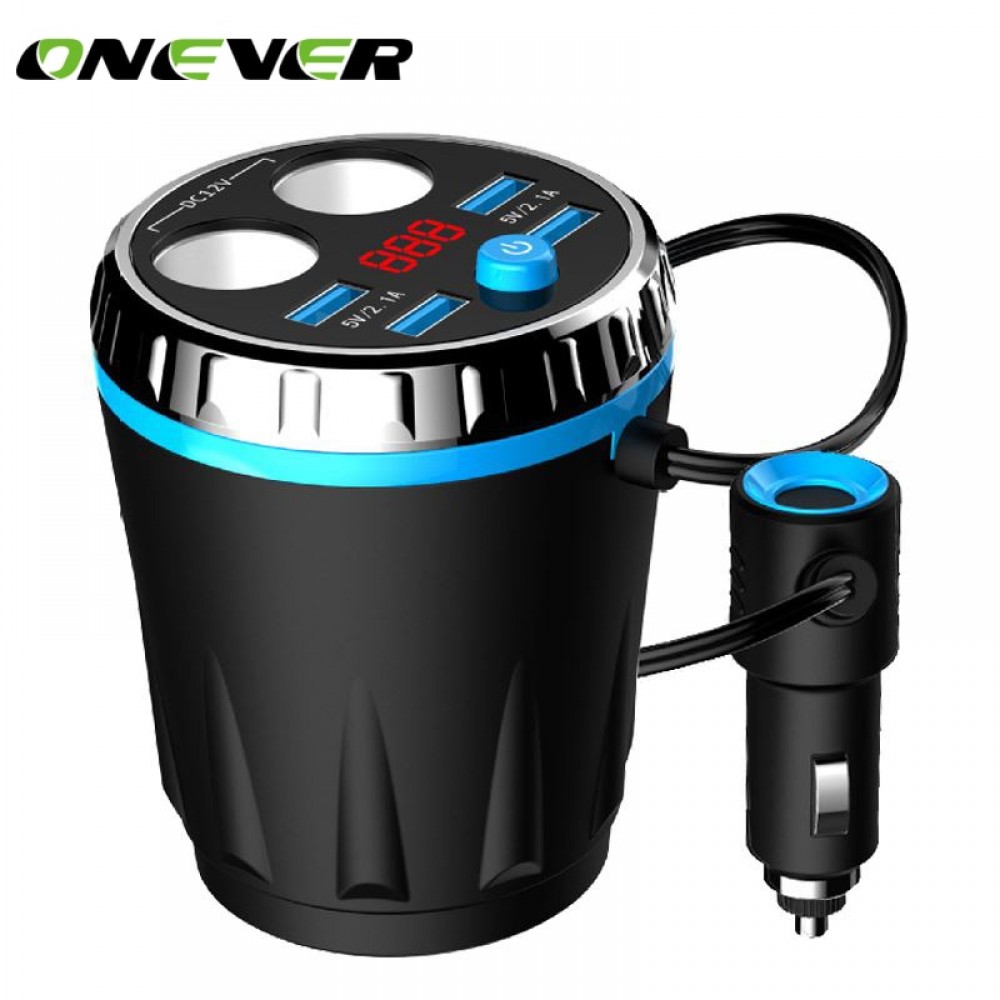 Max 5V 3.1A 4 USB Car Charger for iPhone Samsung Tablet Dual Cigarette Lighter Car Cup Electronic Lighter Socket Splitter