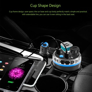Max 5V 3.1A 4 USB Car Charger for iPhone Samsung Tablet Dual Cigarette Lighter Car Cup Electronic Lighter Socket Splitter