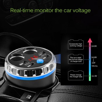Max 5V 3.1A 4 USB Car Charger for iPhone Samsung Tablet Dual Cigarette Lighter Car Cup Electronic Lighter Socket Splitter