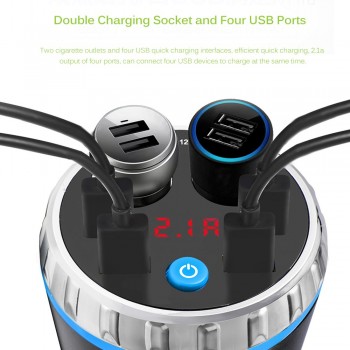 Max 5V 3.1A 4 USB Car Charger for iPhone Samsung Tablet Dual Cigarette Lighter Car Cup Electronic Lighter Socket Splitter