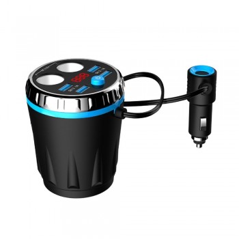 Max 5V 3.1A 4 USB Car Charger for iPhone Samsung Tablet Dual Cigarette Lighter Car Cup Electronic Lighter Socket Splitter