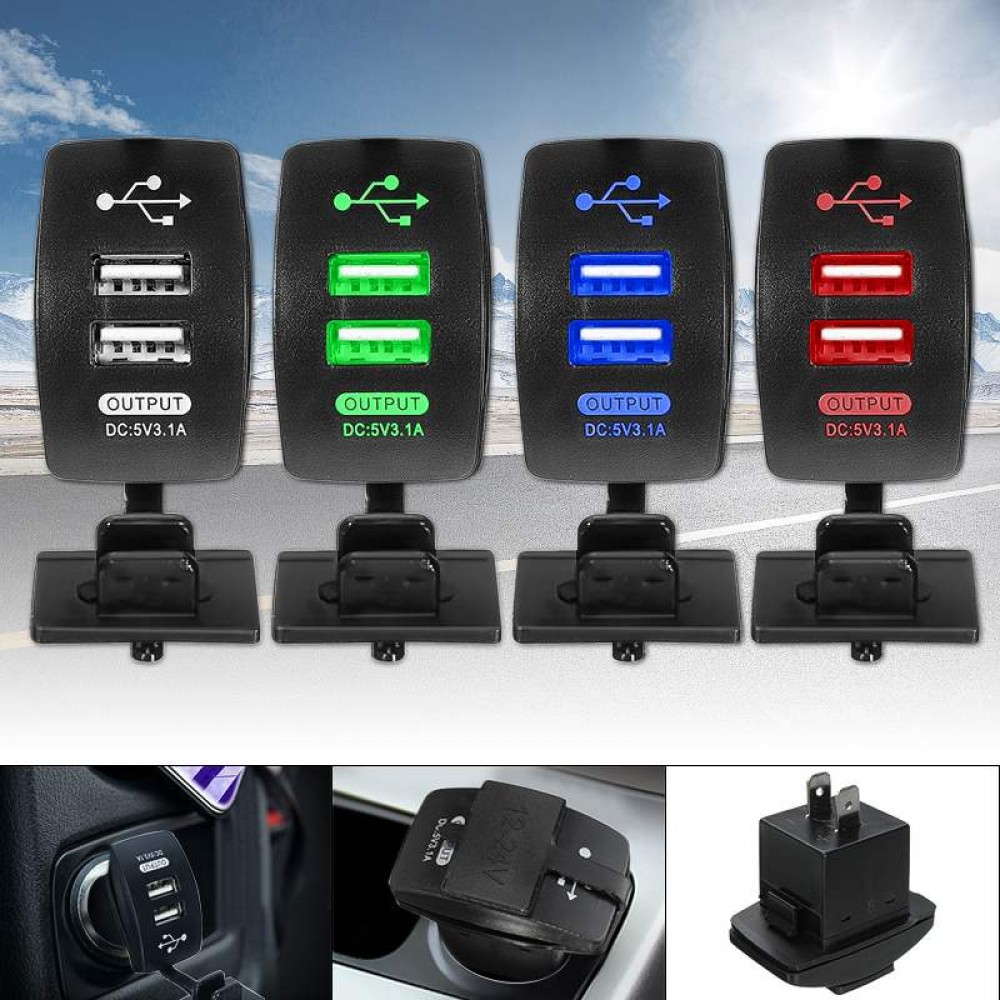 2018 New Univesal 12/24V 3.1A Dual USB Charger Power Adapter Outlet Car Cigarette Lighter Socket