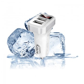 Dual USB Car Charger Adapter 5V 3.1A Digital LED Voltage/Current Display Auto Vehicle Metal Charger For Smart Phone/Tablet