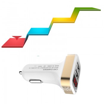 Dual USB Car Charger Adapter 5V 3.1A Digital LED Voltage/Current Display Auto Vehicle Metal Charger For Smart Phone/Tablet