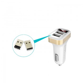 Dual USB Car Charger Adapter 5V 3.1A Digital LED Voltage/Current Display Auto Vehicle Metal Charger For Smart Phone/Tablet