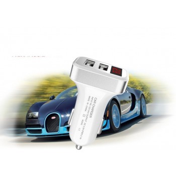 Dual USB Car Charger Adapter 5V 3.1A Digital LED Voltage/Current Display Auto Vehicle Metal Charger For Smart Phone/Tablet