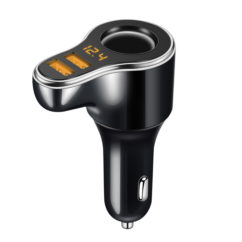 DC 12-24V Car Cigarette Lighter Socket Support Fast Charge 3.1A Dual USB Car Charger Adapter With Volmeter