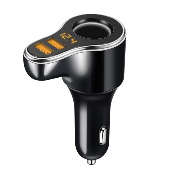 DC 12-24V Car Cigarette Lighter Socket Support Fast Charge 3.1A Dual USB Car Charger Adapter With Volmeter