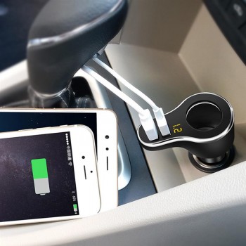 DC 12-24V Car Cigarette Lighter Socket Support Fast Charge 3.1A Dual USB Car Charger Adapter With Volmeter