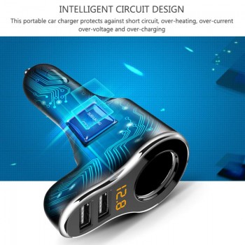 DC 12-24V Car Cigarette Lighter Socket Support Fast Charge 3.1A Dual USB Car Charger Adapter With Volmeter
