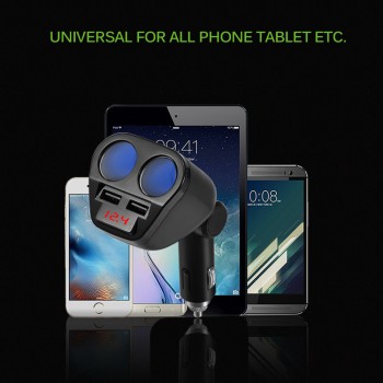 120W Car Power Adapter Cigarette Lighter Socket Splitter Hub With Dual USB Charger 5V/3.4A For IPhone IPad Car DVR Kits