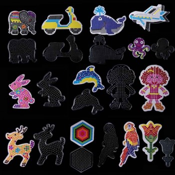 1 pieces 5mm Hama Beads Template With Color Paper Plastic Stencil Jigsaw Perler Beads Diy Transparent Shape Puzzle Pegboard