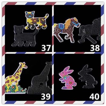 1 pieces 5mm Hama Beads Template With Color Paper Plastic Stencil Jigsaw Perler Beads Diy Transparent Shape Puzzle Pegboard