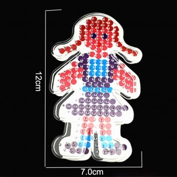 1 pieces 5mm Hama Beads Template With Color Paper Plastic Stencil Jigsaw Perler Beads Diy Transparent Shape Puzzle Pegboard